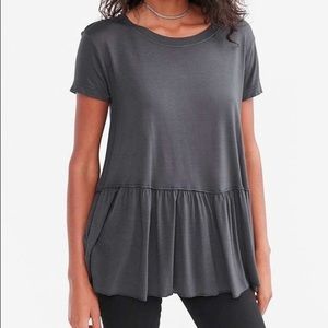 urban outfitters baby doll charcoal top